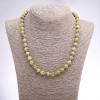 Necklace Yellow Turquoise (single piece) smooth bead, diameter 8 mm, length 46 cm