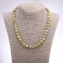 Necklace Yellow Turquoise (single piece) smooth bead, diameter 8 mm, length 46 cm