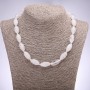 Rock crystal necklace with bicones, 10×20 mm diameter, 43 cm length