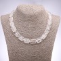 Rock crystal necklace with rectangular beads, 13×18×6 mm, length 45 cm+