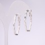 Earrings Hexagonal Rings Series 925, 31x2 mm, sterling silver