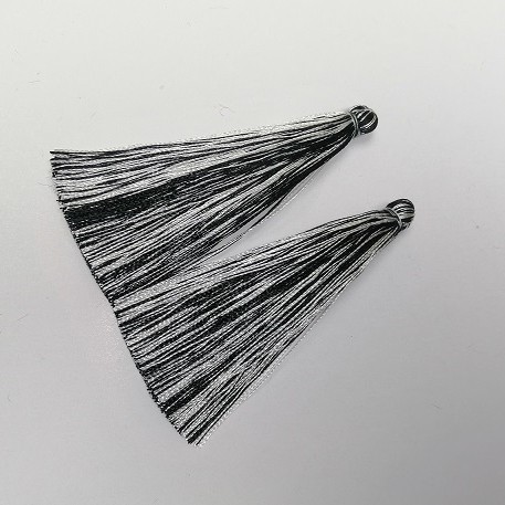 Crafting finding: Brush 'Black-White Stripe', 7 cm long, 7 mm diameter, pair