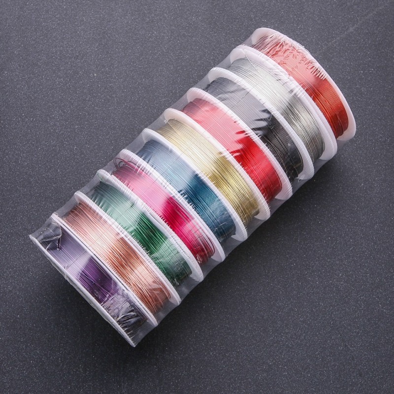 Wire set for jewelry making – floral assortment, 10 pcs, 0.4 mm diameter, spool, length 7 m (±)