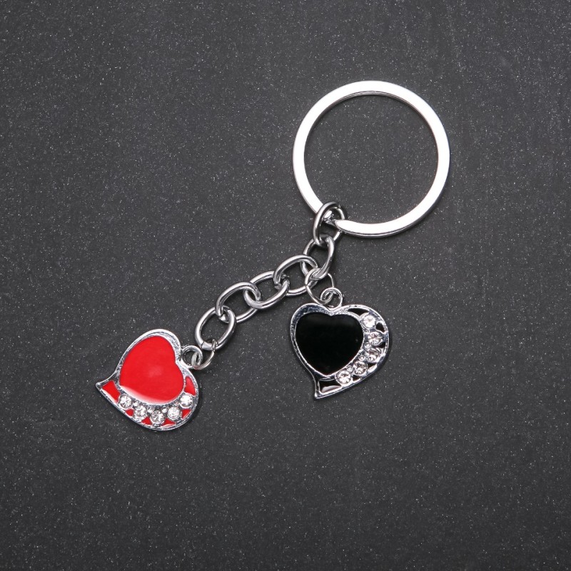 Heart Keychain in Silver Metal Color, 80mm long