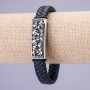 Bracelet 'Skulls', length 21 cm, thickness 15 mm, black eco leather