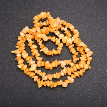 Beads on fishing line, tinted quartz chips, 6 mm diameter, 80 cm length