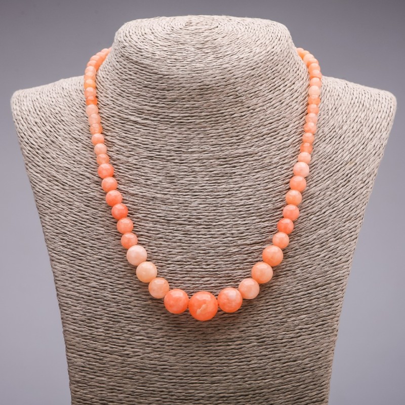 Heliolite Necklace with Graduated Beads 6–14 mm, 45 cm length (Synthetic)