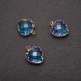 Pendant 'Heart' in blue color with a golden bezel 12×15 mm