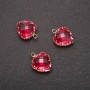 Pendant 'Heart' Pink color, gold-tone bezel 12×15 mm