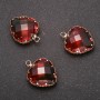 Heart Pendant in Red-Green Color with Golden Setting 16x20mm