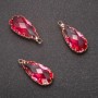 Pendant 'Drop' in Pink Color with Gold-Tone Setting 10x24mm