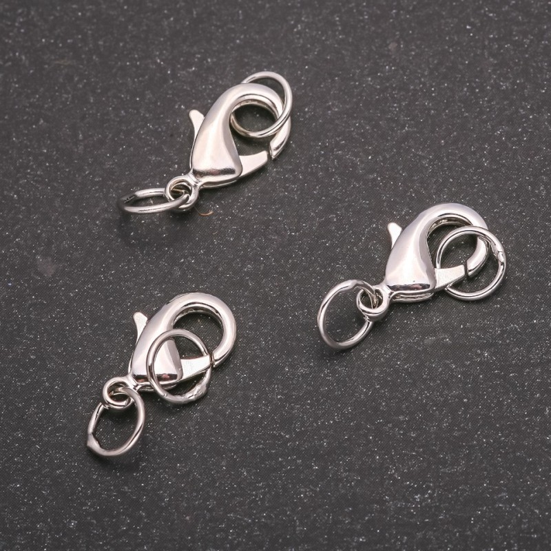 Carabiner clasp 8×15 mm silver-colored metal