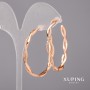 Xuping Hoops with White Stones 4x42mm 18K Gold Plating