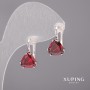 Сережки Xuping з червоними каменями 10х17мм Родій