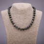 Hawk's Eye natural stone bead necklace, smooth beads, 10 mm diameter, 45 cm length