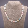 Намисто з натурального каменю Морганіт галтівка, діаметр 10х12(+-)мм, довжина 45см
