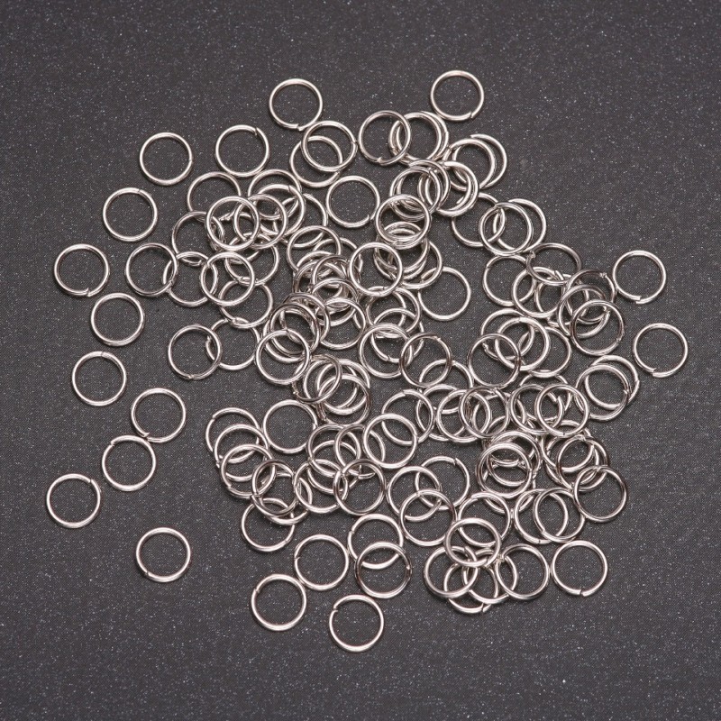 Connecting ring hardware, 6 mm diameter, gray metal, pack 25 g