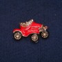 Brooch 'Car' enamel with crystals, gold-tone metal 22x36mm