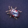 Sale! Beetle Enamel Brooch, Gold-Tone Metal 31×35 mm