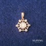 Xuping Pendant with White Stones 14x19 mm, 18K Gold Plating