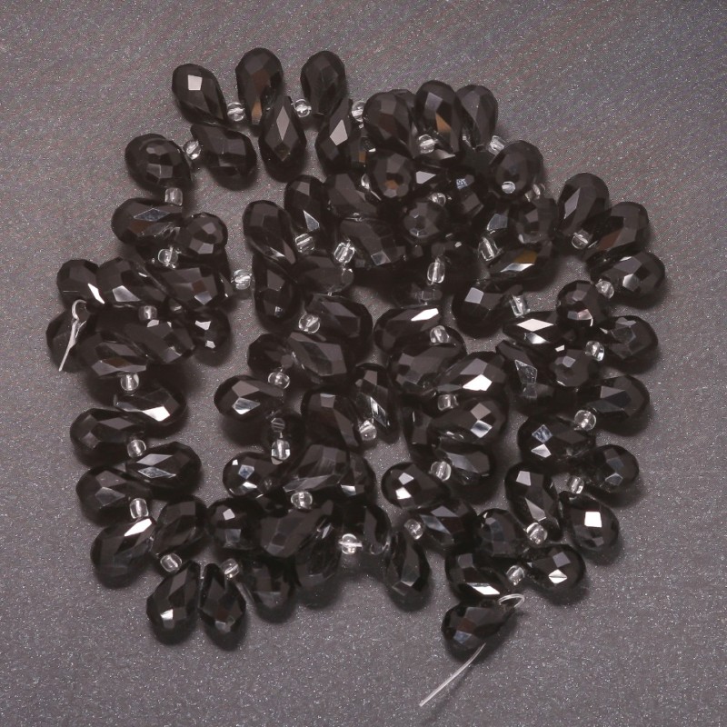 Czech Crystal Beads on Thread — Czech Crystal Butterfly, 7x13 mm, 35 cm long