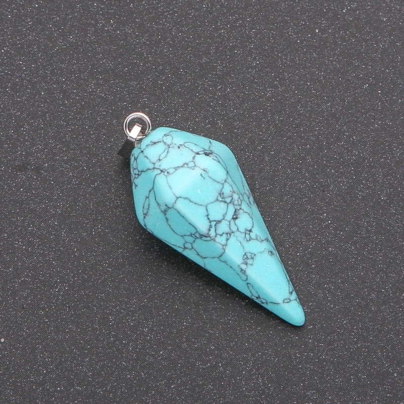 Pendant "Pendulum" Green Turquoise (single piece) 40x30x13 mm