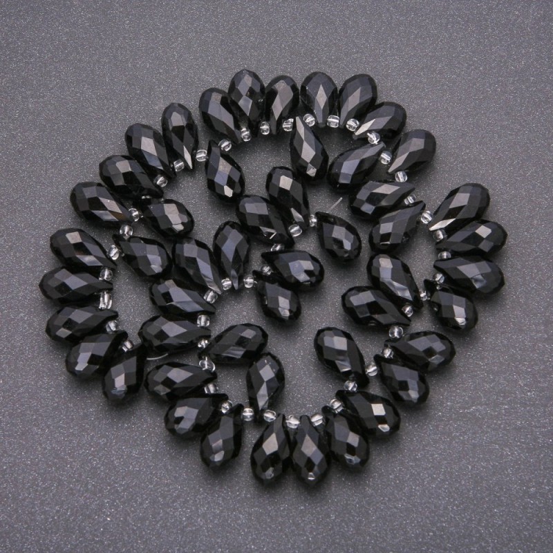 Beads Czech Crystal on a Thread - Butterfly Czech Crystal, diameter 10x18 mm (±), length 33 cm