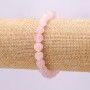 Elastic bracelet with natural pink quartz, smooth beads, diameter 8.5 mm+