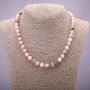 Natural Pink Opal Necklace with a Smooth Bead, 8 mm Diameter, 45 cm Length