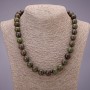Dragon's Blood Jasper Necklace with Smooth Beads, 12 mm Diameter, 48 cm Length