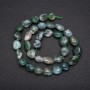 Faceted Moss Agate Beads, natural stone, 10x14 mm diameter, 38 cm length