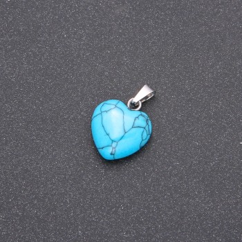 Pendant Heart Turquoise blue (artificial) 14x14x23 (+/-) mm