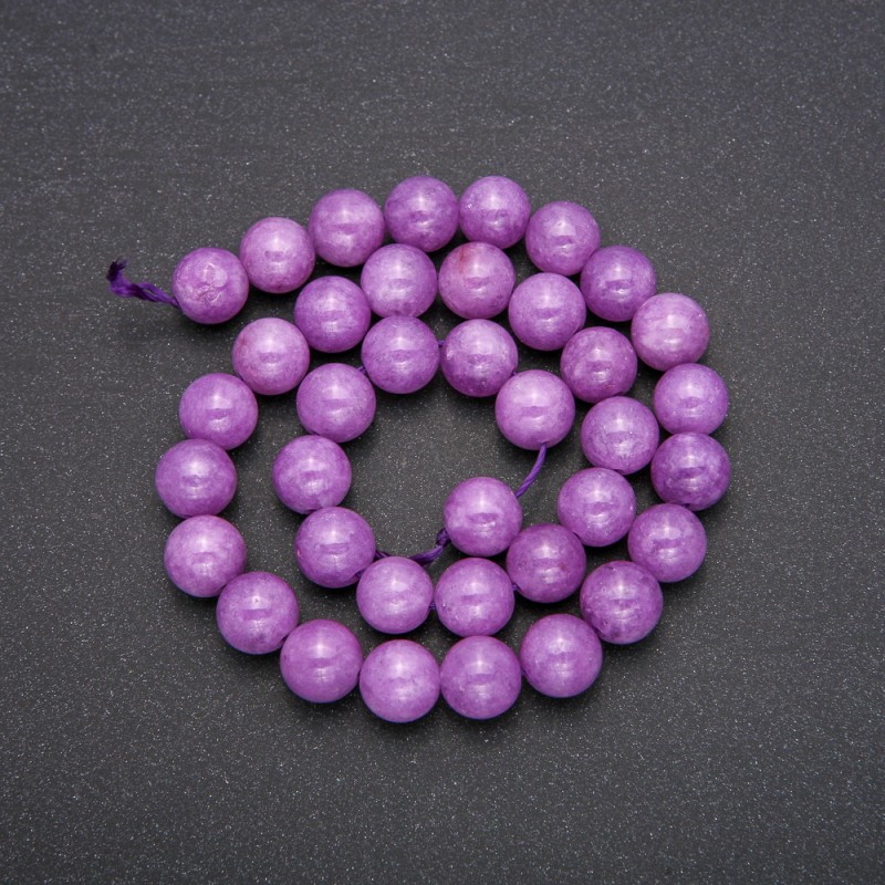 Amethyst-Toned Quartz Beads - Smooth Round Bead Strand, 10mm Diameter, 38cm Length (+/-)