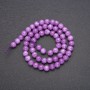 Toned quartz beads resembling amethyst, smooth round bead strand, diameter 6.5 mm, length 38 cm (±)