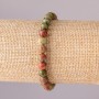 Jasper Heliotrope Bracelet with Elastic, Smooth Beads, 6 mm Diameter, 18 cm Circumference
