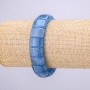 Elastic Aquamarine Link Bracelet, 15x12 mm stones, 18 cm circumference (+-)