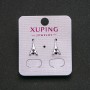 Earrings Xuping Rhodium with blue, green, and raspberry crystals 13x7 mm +