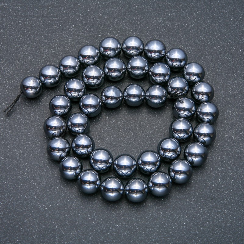 Terahertz beads on a thread, smooth ball, diameter 12mm + -, length 39cm