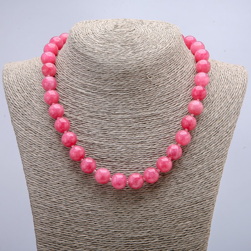 Tourmaline Necklace (Artificial) — Smooth Beads, 12 mm Diameter, 48 cm Length +