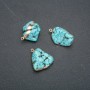 Turquoise Pendant (synthetic) in a gold-tone setting 36x20 mm +