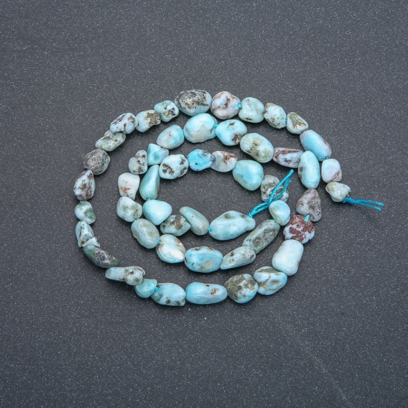 Larimar Teardrop Beads on Strand, 7x6mm, 40 cm Length +