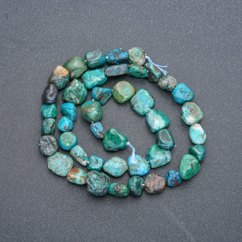 Chrysocolla Beads on Thread, Faceted, 8x9 mm, 40 cm Length