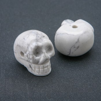 Natural Chalcedony Skull Bead 25x19mm +