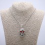 Pendant 'Skull' 50x23 mm on a chain, length about 70 cm, silver-colored metal