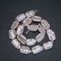 Thread of natural Baroque pearls, diameter 22×14 mm, length 40 cm +/- with petrol luster