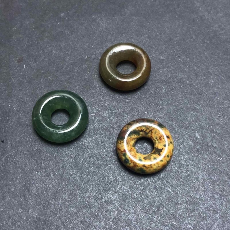 Pandora Bead with Green Jasper 15x4mm, hole diameter 5 mm+
