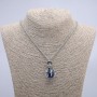 Pendant 'Paw with Sphere' 40x20 mm on a chain, length 70 cm ± silver-tone metal