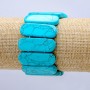 Elastic turquoise bracelet (pressed) smooth links 33×13 mm+