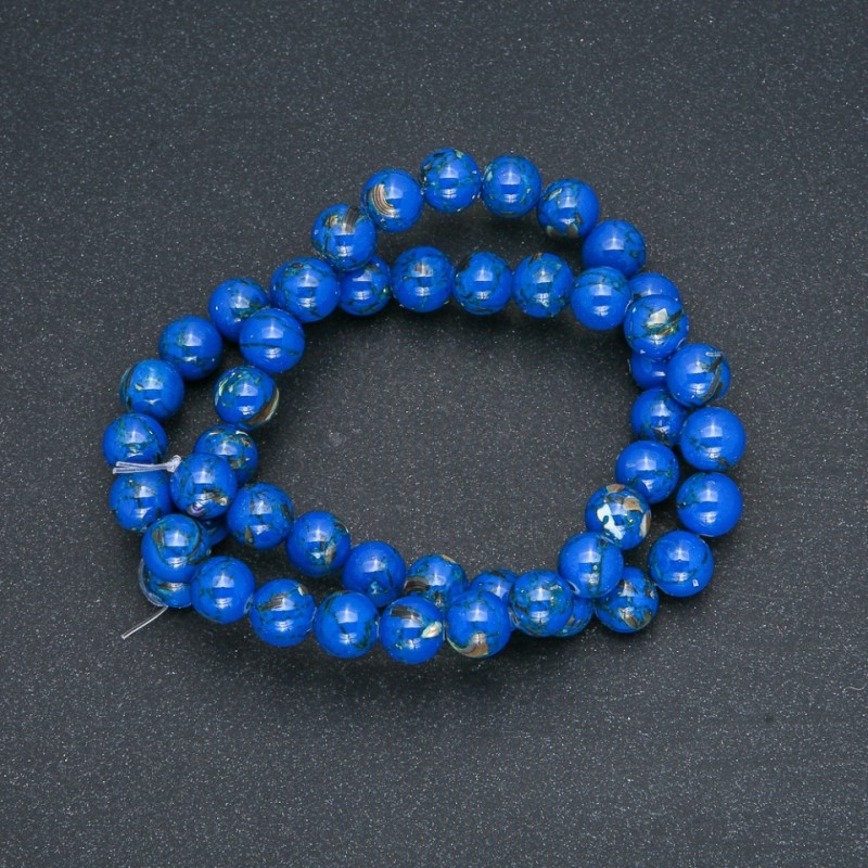 Beads Imperial Jasper Blue (Pressed) Smooth Round Bead, 8mm Diameter, 40cm Length