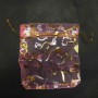 Gift Organza Bag Pink with Golden Hearts and Drawstrings 120×100 mm + - 100 pcs +